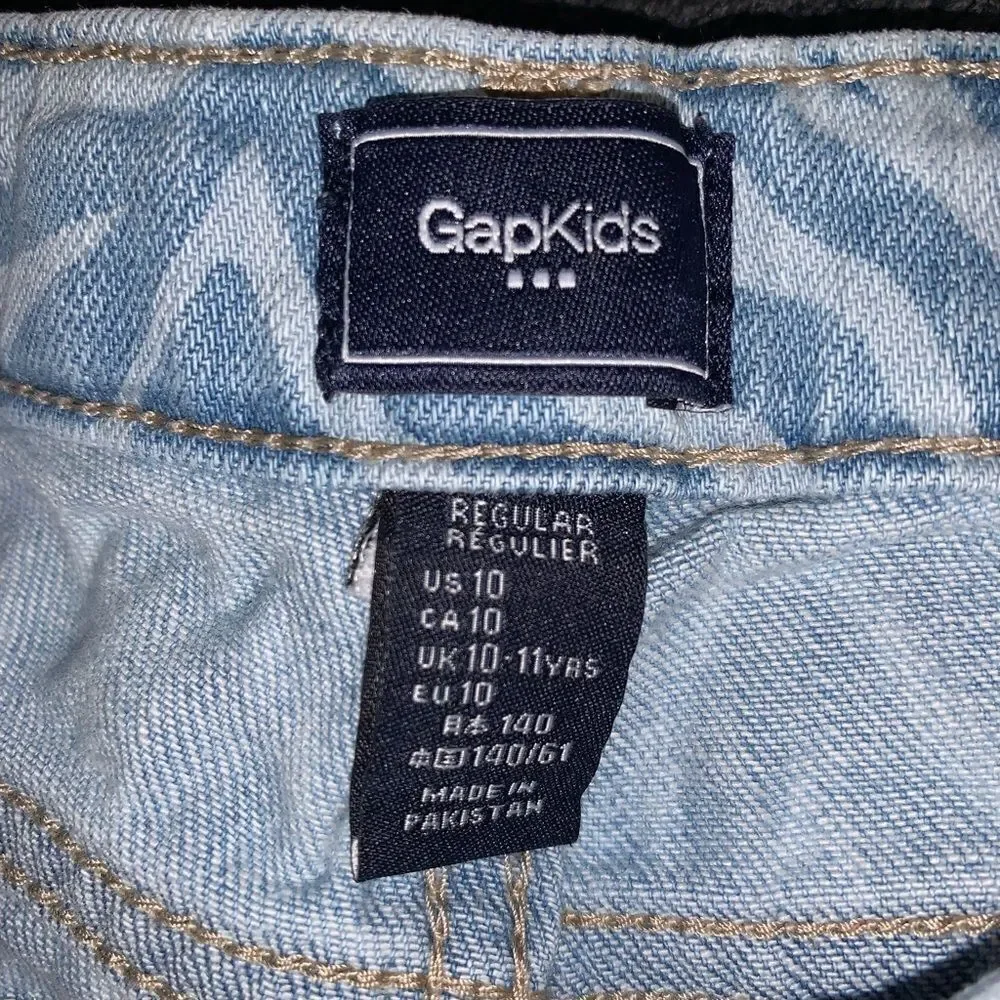 Girls Gap Kids Denim Jean Shorts Pockets Light Wash Size 10